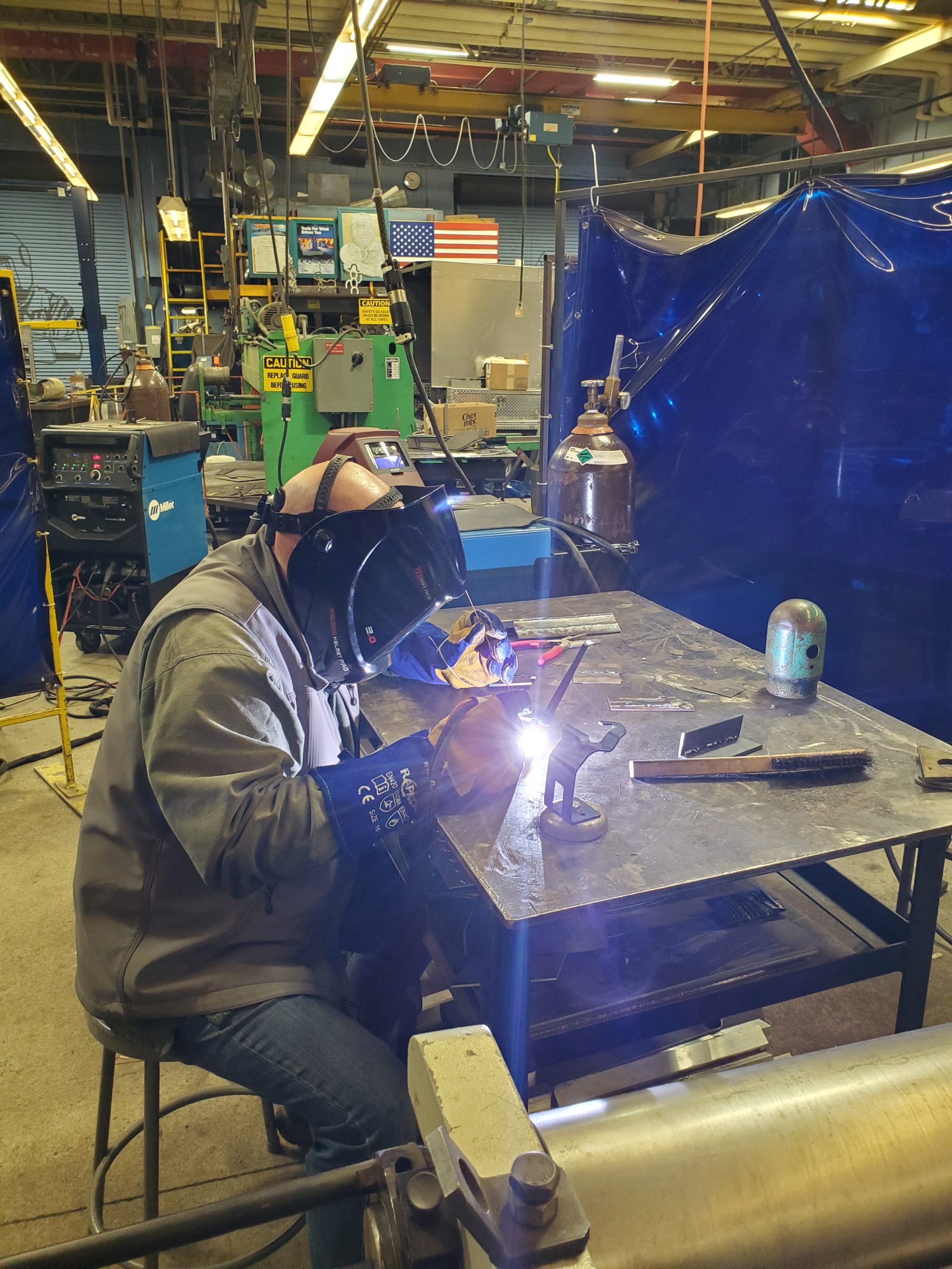 Full Body Shot of a Welder working in the Mig Tig Class 2022